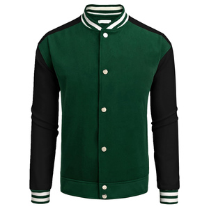 High Quality Custom Vintage Streetwear Wool Varsity <b>Jacket</b> for <b>Men</b> Winter Button Casual Style Stand Collar <b>Warm</b> - Product Image 4