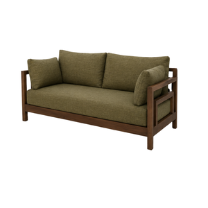 Sofá Moderno de Madera de Teca Sólida con Tela, de Una Plaza, Diseño Minimalista y Duradero para Sala de Estar, Hotel, Villa, Muebles Personalizados - Product Image 1