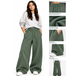 Pantalones Deportivos Holgados para Mujer, Tela Ligera de Felpa, Bolsillo Trasero con Cremallera, Color Sólido - Product Image 6