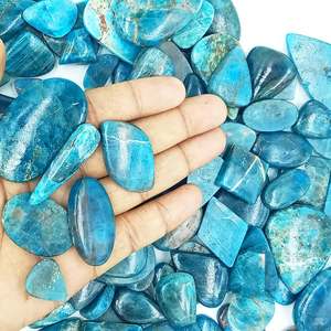 Cabochons d'apatite néon naturelle, formes et tailles variées, pierres précieuses polies en vrac pour la fabrication de bijoux, vente en gros, approvisionnement en vrac - Product Image 1