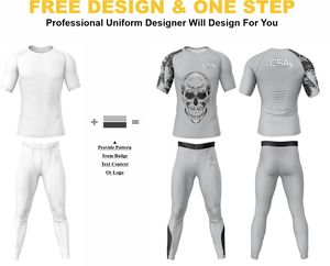 Ensemble de rashguard personnalisé imprimé numériquement pour BJJ, MMA et lutte, vente en gros directe d'usine, combinaison de compression respirante pour hommes - Product Image 2