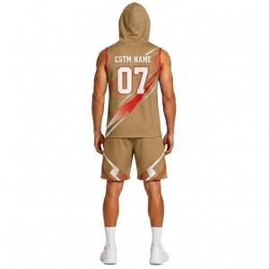 Ensemble d'entraînement d'équipe Elite Custom 7 sur 7 : Maillot de sport sans manches à capuche et short de performance athlétique - Product Image 2