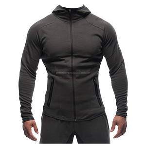 Nouveau sweat à capuche à manches longues design personnalisé pour hommes avec fermeture éclair et poche brodée motif solide saison d'hiver col à capuche - Product Image 5