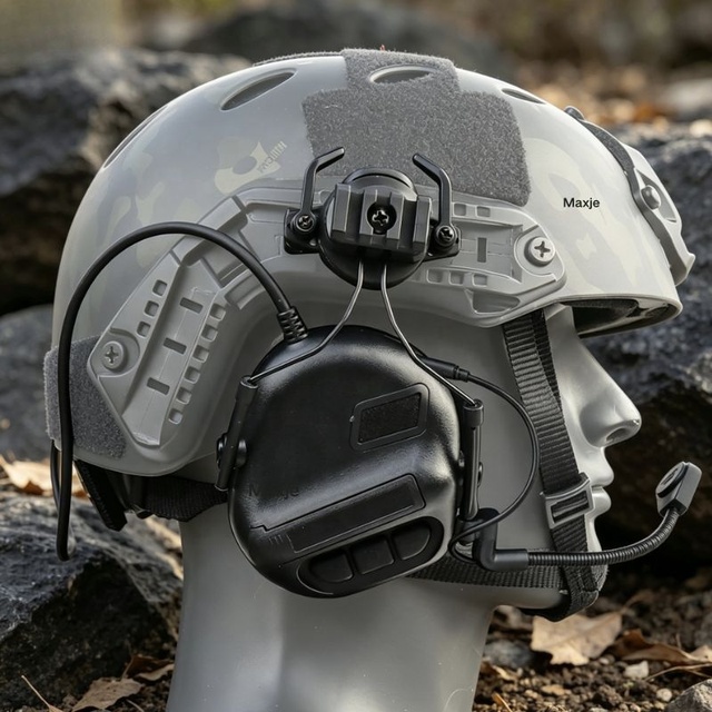Tactical Helmet Style Headset, Non Pickup Noise Reduction Ear Protection Headphone for Outdoor Sports & Field Activities