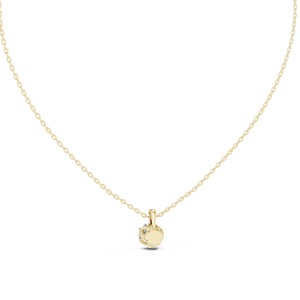 Necklace round brilliant cut <b>pendant</b> <b>solid</b> <b>gold</b> elegant fine jewelry minimalist everyday gift for women - Product Image 3