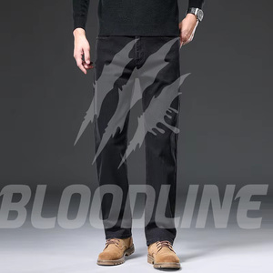 Jeans de Hombre Bloodline, Corte Recto, Color Sólido, Cintura Media, Ajuste Regular, Estilo Casual, Denim de Algodón Transpirable, Estilo Hip Hop de Verano - Product Image 2