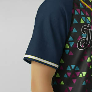 เสื้อเบสบอลปักชื่อเมืองแบบพรีเมียมแท้ๆ ผ้าโพลีเอสเตอร์ ร้านขายเสื้อเบสบอล ผู้จัดจำหน่ายขายส่ง เสื้อท็อปแบบลายทางและแบบเรียบ - Product Image 3