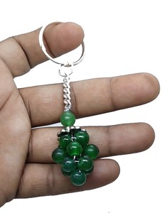 High Quality Crystal Keychain Stone Green jade grapes <b>key</b> Chine natural Stone bead Healing <b>Key</b> Holder Gift for Women <b>Key</b> Chains - Product Image 4