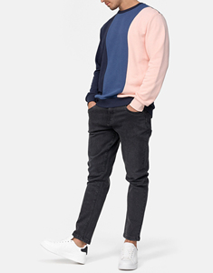 Pull tricoté à col rond pour homme, coupe classique, style décontracté, color block, pour l'automne, design personnalisé OEM - Product Image 5