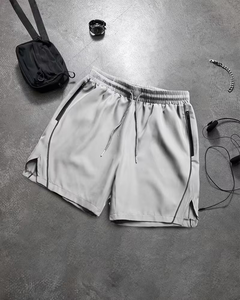 Men's Solid Color Sport <b>Shorts</b> with Drawstring Waist Zipper Pockets Quick Dry Fabric Mid Rise Fit <b>Polyester</b>/Cotton Breathable - Product Image 1