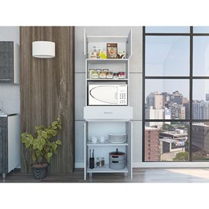 Mobile dispensa Pembrooke con 2 ripiani e 1 cassetto, bianco, per cucina - Product Image 2