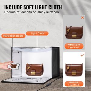 3000 regolabile-5600K temperature di colore 12 "x 12" foto Studio Light Box illuminazione a 3 colori per accessori da Studio - Product Image 5