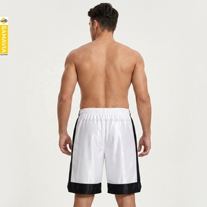 SAMAVIA Customizable Team/Logo Men's Quick Dry Anti-UV Anti-Bacterial Breathable Basketball Shorts White Black Blocked Sport - Product Image 3