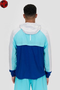 Ensemble de survêtement d'été pour homme avec capuche, coupe-vent léger, short, séchage rapide, respirant, deux pièces, vêtements de sport, logo personnalisé - Product Image 5