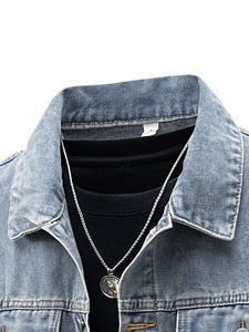 Mens Denim <b>Jacket</b> Fashionable Casual Outerwear Soft Denim Fabric Durable Construction Custom Design Solid Color Outerwear Autumn - Product Image 3