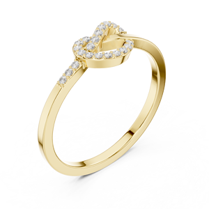 Anillo de Oro Amarillo de 18K con Diamante Cultivado en Laboratorio de Corte Redondo, Diseño de Nudo Infinito, Menos de 1 Quilate, Lujoso para Mujer - Product Image 2