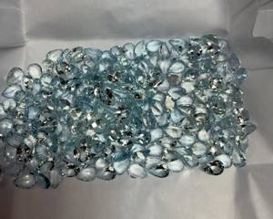 Piedra Preciosa de Aguamarina Natural AAA+++ Corte Esmeralda en Forma de Pera 7x5MM Facetada |   Piedra de Aguamarina Azul Suelta para Joyería y Venta al por Mayor - Product Image 2