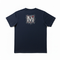 T-shirt personnalisé en strass, 100 % coton premium, coupe oversize, motif bling-bling, pour homme, col rond, diamants étincelants, style urbain