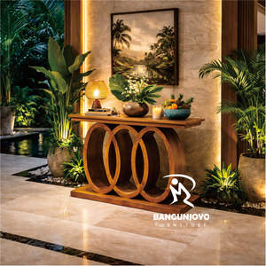 โต๊ะคอนโซลทำจากไม้สักแท้ งานแฮนด์เมด เป็นมิตรกับสิ่งแวดล้อม ดีไซน์ทันสมัยเรียบง่าย เหมาะสำหรับทุกห้องในบ้านของคุณ - Product Image 2