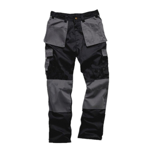 Pantalon de sécurité pour hommes, travail, ANSI Classe 2, blanc/gris, genoux renforcés, plusieurs poches, durabilité, industriel, LED FLASH, polyester, séchage rapide - Product Image 2