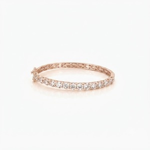 Bracelet tennis en or massif 10K 14K 18K avec diamants ronds brillants sertis en canal, bijoux de mariage certifiés IGI, couleur DEF, clarté VVS-VVS - Product Image 3