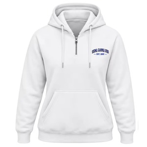 Sigma Gamma Rho <b>Women's</b> University Half Zip <b>Hoodie</b> <b>White</b> Greek Sorority Graphic Pullover Casual Campus Fashion Custom Streetwear - Product Image 3