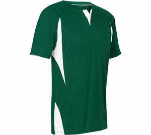 Maillot de baseball unisexe bleu et noir à manches courtes, fermeture boutonnée, tissu en maille respirant, coupe classique, vêtements toutes saisons, col en V - Product Image 2