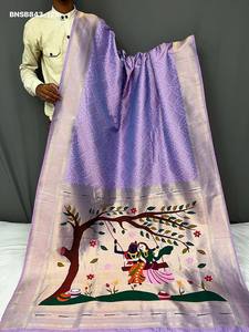 Collection de saris en soie avec tissage et pallu Paithani, dernière collection Evergreen Design, fournisseur d'Inde. - Product Image 3