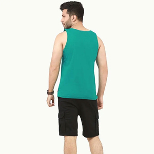 Wholesale Men's Breathable Lightweight Solid Knitted Athletic Tank Top <b>Vest</b> (Polyester/Cotton Crew Neck) Gym Running Workout - Product Image 4