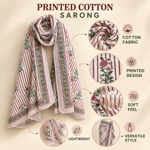 Sarong en coton rayé pour femme, imprimé à la main, léger, châle de plage, couverture de piscine estivale, écharpe de voyage douce, idéal pour les stations balnéaires - Product Image 5