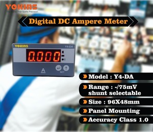 Amperímetro Digital de CC Yokins Y4-DV -/75mV con Shunt Seleccionable, 4 Dígitos, Precisión Clase 1.0, Medidor de Corriente CC Monofásico para Panel - Product Image 3