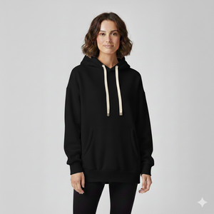 Sweat à capuche imprimé pour femme, coupe ajustée, hiver, décontracté, toucher doux, manches longues, pull-over moderne, 100% coton, respirant, séchage rapide, polaire - Product Image 2