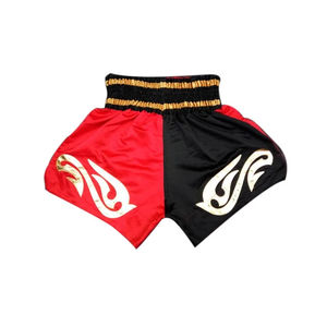 กางเกงมวยไทย MMA พิมพ์ลายโลโก้คุณภาพสูงสำหรับผู้ชายและผู้หญิง แบบซับลิเมชั่น ฮีททรานเฟอร์ - Product Image 1