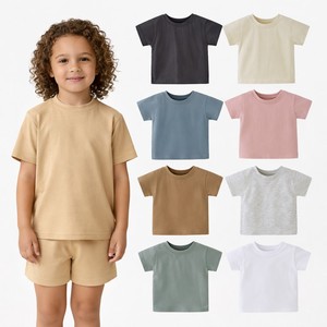 เสื้อยืดเด็กขายดี ผ้าฝ้าย 100% สีพื้นเรียบ แขนสั้น เสื้อยืดเปล่าสำหรับเด็ก พร้อมสกรีนโลโก้ ขายส่ง - Product Image 2