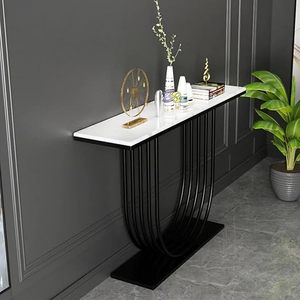 Mesa Consola Moderna de Metal, Mesa de Entrada Contemporánea con Base Curva en Forma de U para Sala de Estar, Pasillo, Decoración del Hogar - Product Image 2