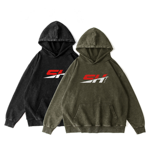 เสื้อฮู้ดดี้ผู้ชายพรีเมียมทรงปกติ ผ้าฝ้าย 100% ซักย้อมสีแบบวินเทจ เนื้อผ้าหนา ใส่ได้ในฤดูหนาว - Product Image 1