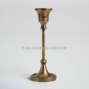 Support de bougie en aluminium avec finition laiton antique, design gaufré, fait main, prix de gros, pour la maison, taille personnalisée - Product Image 4