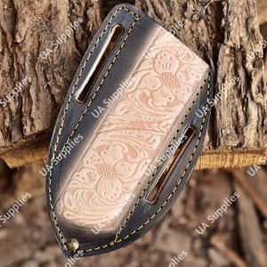 Funda de Cuero Premium Estilo Pancake para Cuchillo, Cosida a Mano en Piel de Vacuno, Porta Cuchillo Plegable Horizontal para Cinturón, Táctica, Venta al Por Mayor - Product Image 2