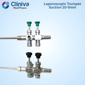 Juego de Instrumentos de Succión Laparoscópica Tipo Trompeta 10-5mmx450mm Manual de Alta Calidad Reutilizable de Acero Inoxidable de Grado Quirúrgico - Product Image 3