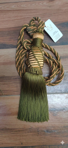 Traditional Olive Green <b>Curtain</b> Tieback Tassel with Braided Rope and Elegant Design for Window Drapes - Product Image 2
