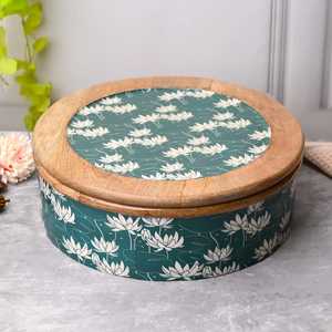 Plato para Servir con Tapa Texturizada, Base Azulada, Adorno Decorativo, Contenedor Premium para Buffet - Product Image 3