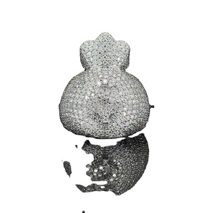 Anillo de Dólar con Diamantes Moissanite, Plata de Ley 925, Bañado en Rodio, Unisex, Estilo Hip Hop, Anillo de Lujo para Regalo de Aniversario - Product Image 1