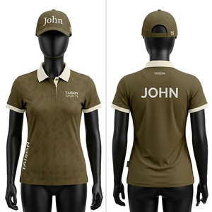 เสื้อโปโลทีมหญิงคุณภาพสูง 240 GSM ผ้าโพลีเอสเตอร์ระบายอากาศได้ดี สีเขียวอมฟ้า-เบจ บริเวณแผงไหล่ พร้อมสกรีนโลโก้ตามสั่ง - Product Image 3
