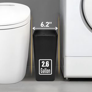 Cestino per Rifiuti Slim da 10 Litri/2,6 Galloni con Coperchio Pop-Up, Piccolo Contenitore per Cucina, Camera da Letto, Soggiorno, Ufficio, Durevole ed Elegante - Product Image 3