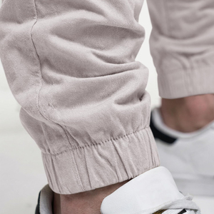 Pantalones Jogger Cargo Color Blanco Hueso para Hombre, Pantalones Casuales Ligeros con Bolsillos Laterales y Dobladillo Elástico - Product Image 4