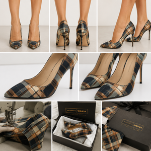 Chaussures à talons hauts de luxe pour femmes, style escocais à carreaux, de haute qualité, pour mariage, OEM - Product Image 4