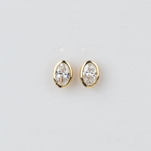 Pendientes de Diamante Ovalado Cultivado en Laboratorio con Bisel, Oro Amarillo de 14K, Minimalistas, Solitarios, 2 Quilates, Elegantes, Joyería Fina para Mujer - Product Image 1