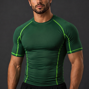 Nueva Camiseta de Compresión de Manga Corta con Diseño Personalizado para Hombre, para MMA y Grappling BBJ - Product Image 6