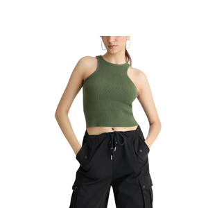 KAALS INDUSTRIES Nueva Moda Top Corto Sexy sin Mangas para Mujer, Cuello Redondo, Negro, Transpirable, Estilo Hip Hop, para Gimnasio 2026 - Product Image 1