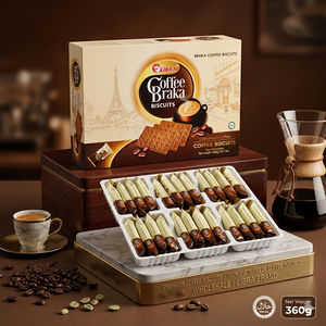 บิสกิต BRAKA Prestige Brew – รสกาแฟเข้มข้นพร้อมความกรอบอร่อย - คุกกี้กาแฟ 360 กรัม ผลิตโดยโรงงาน ODM OEM ในเวียดนาม - Product Image 1